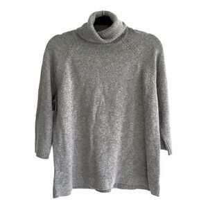 JOE FRESH Wool Turtleneck Sweater 3/4 Sleeves Gray
